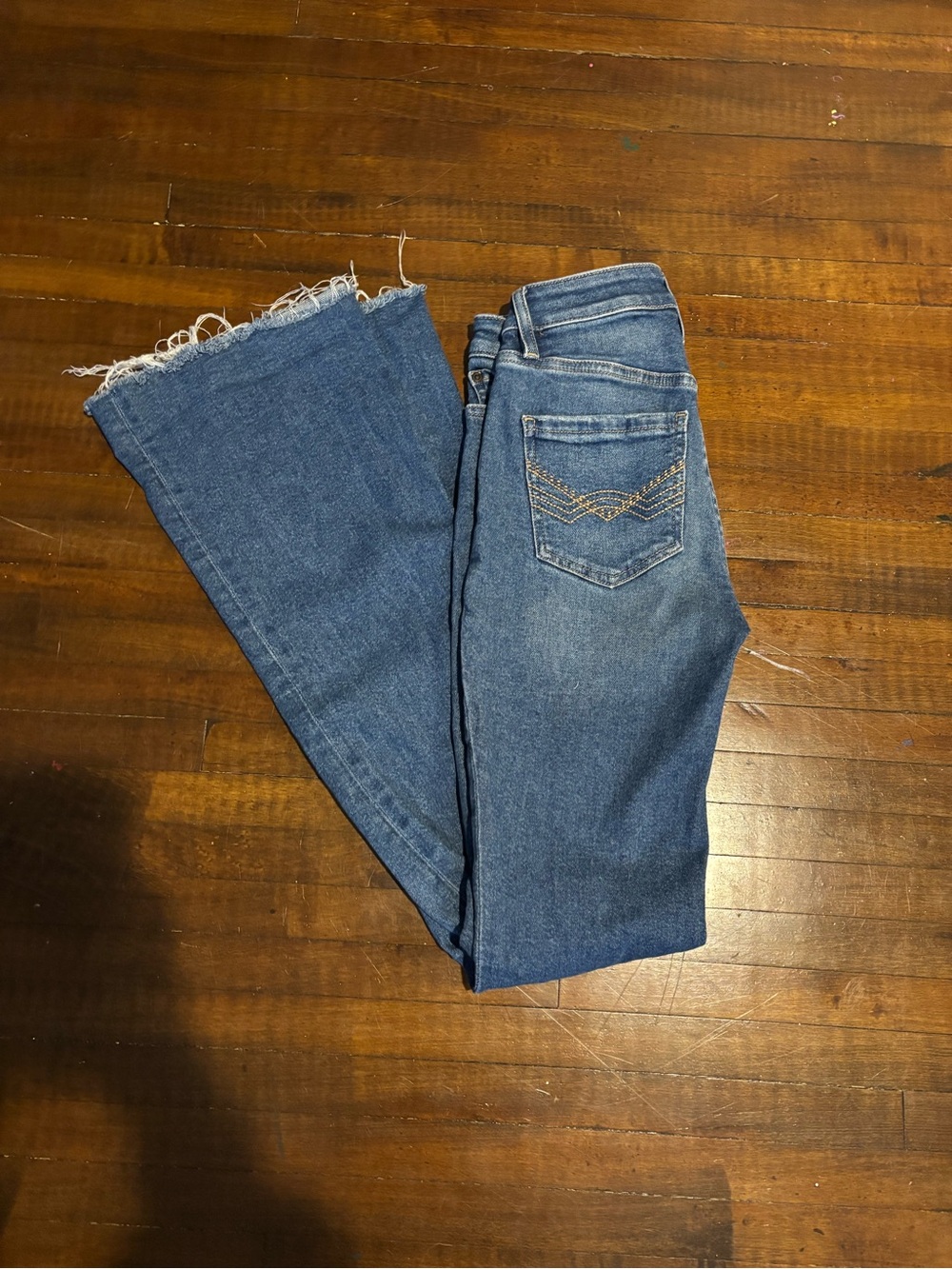 Idyllwind Blue Frayed Hem Flare Jeans